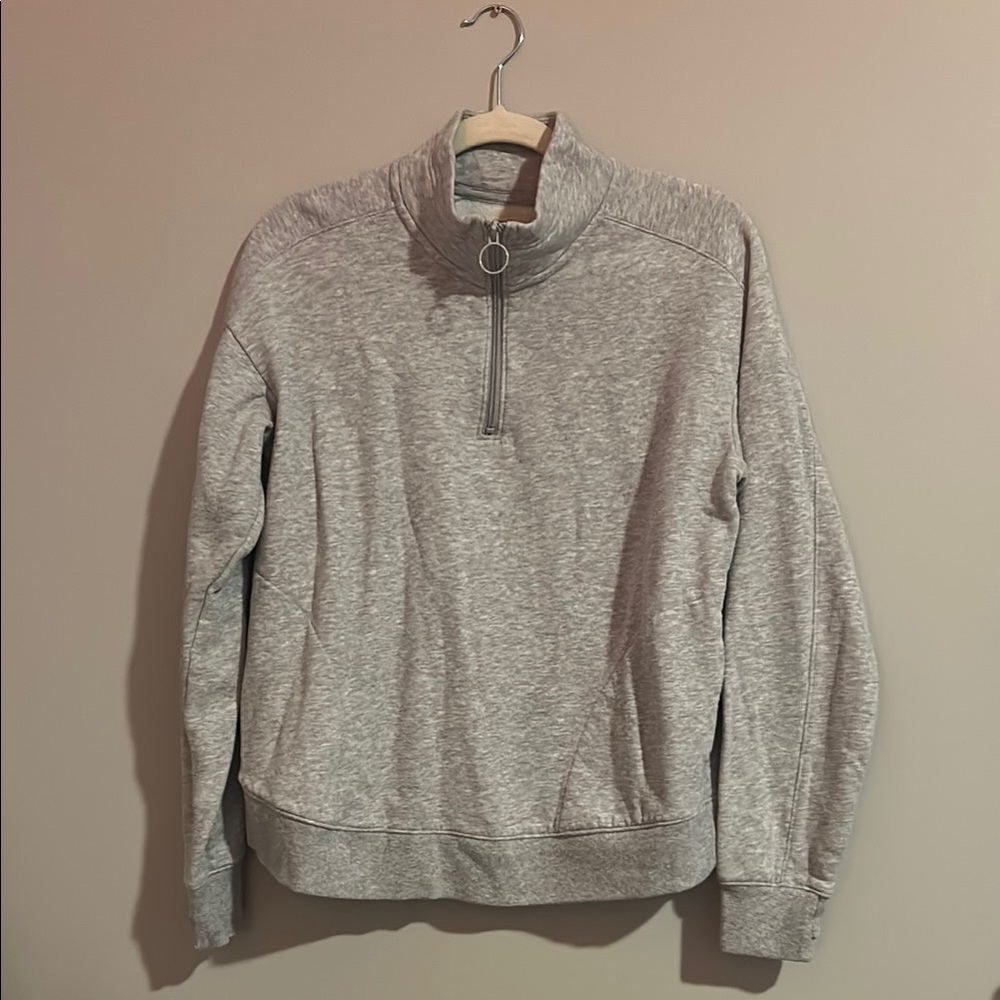 Fleece Gray Quarter-Zip Pullover